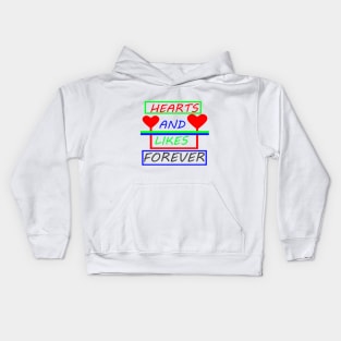 Hearts And Likes Forever Kids Hoodie